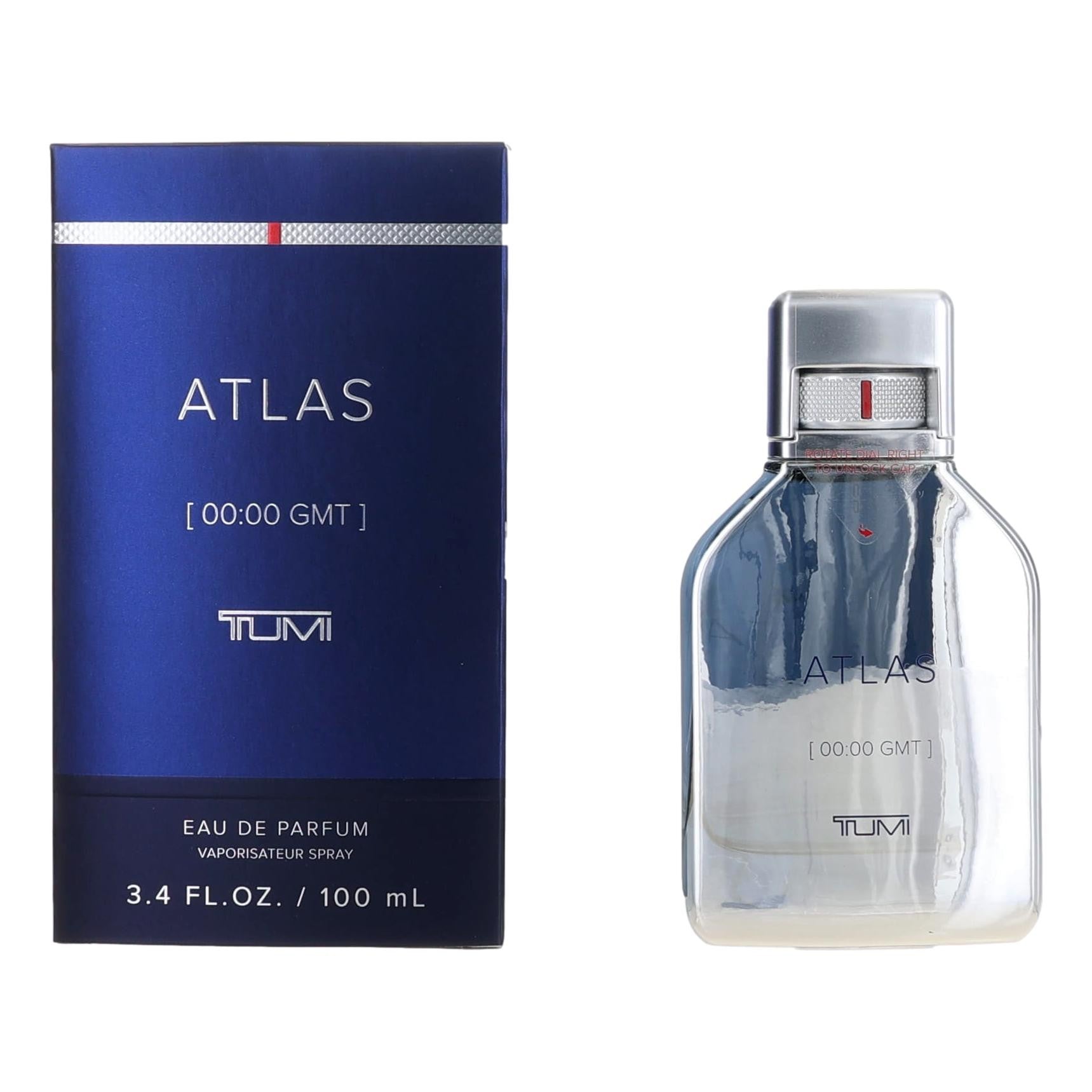 Tumi Atlas 00:00 GMT 3.4 oz EDP bottle for men