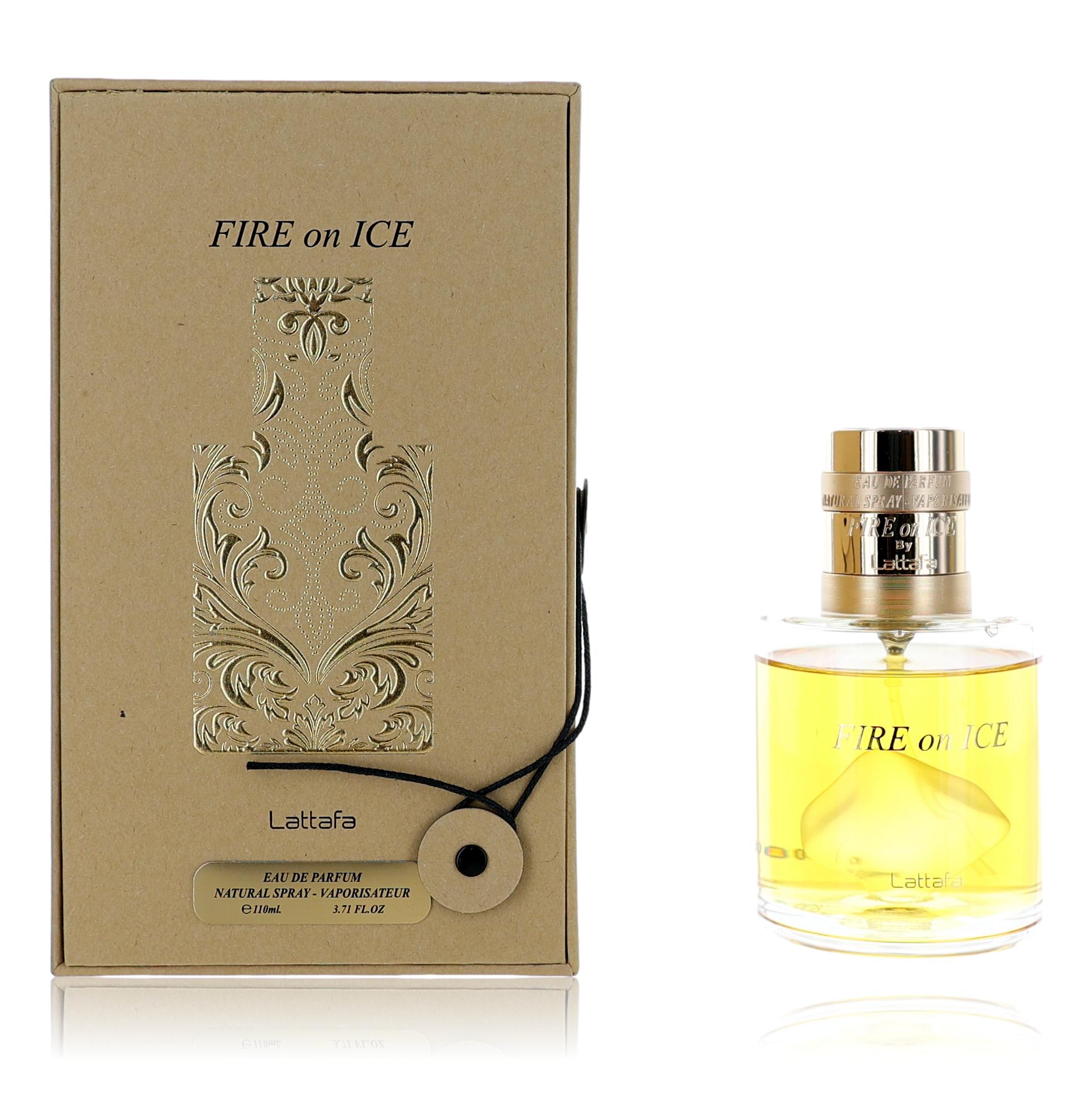 Lattafa Fire on Ice 3.71 oz EDP bottle